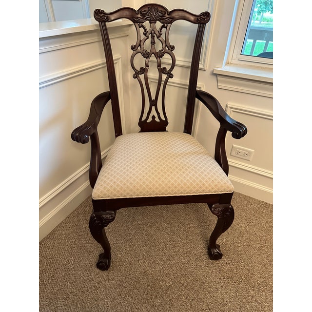 Ethan Allen Mahogany Dining Room Table and Chairs For Sale - Image 11 of 17