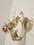 Vintage Handmade Hand-Forged Toleware Ceiling Lamp and Wall Lamps with Porcelain Flowers and Roses, 1950s, Set of 4 For Sale - Image 15 of 18