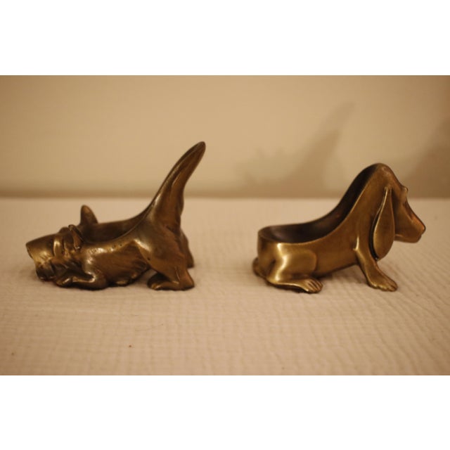 1930s Ronson Solid Brass Dog Pipe Rests - Scottie & Hound - Pair For Sale - Image 12 of 18
