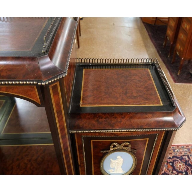 Late 19th Century English Burl Walnut Napoleon III Bronze Mounted Ladies Desk For Sale - Image 16 of 18