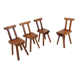 Brutalist Chair from Mobichalet, Belgium, 1950s, Set of 4 For Sale