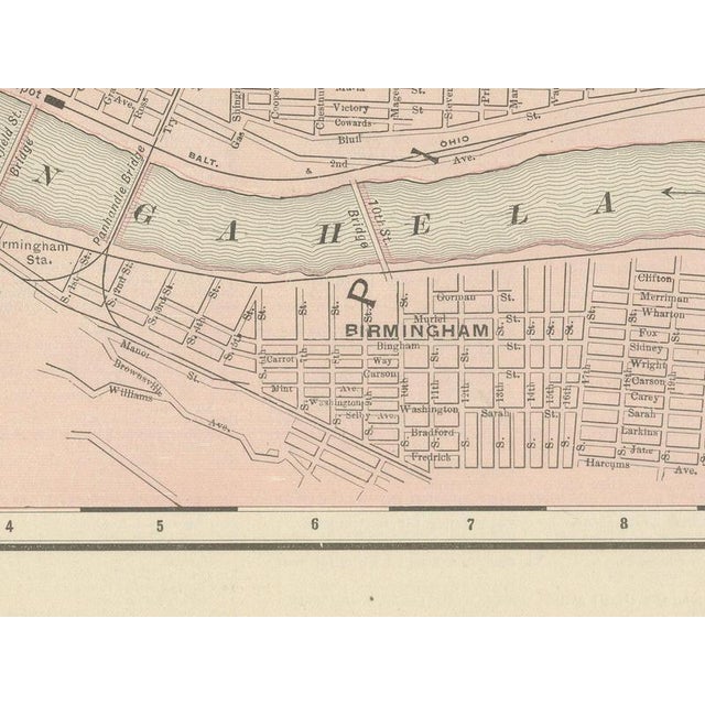 19th Century Antique Map of Pittsburg and Allegheny The Steel City from Rand McNally, 1899 For Sale - Image 5 of 12