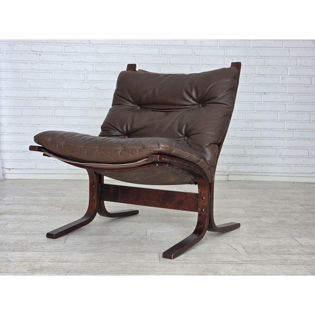 Wood Norwegian Model Siesta Chairs and Ottoman by Ingmar Relling for Westnofa, 1970s, Set of 3 For Sale - Image 7 of 17