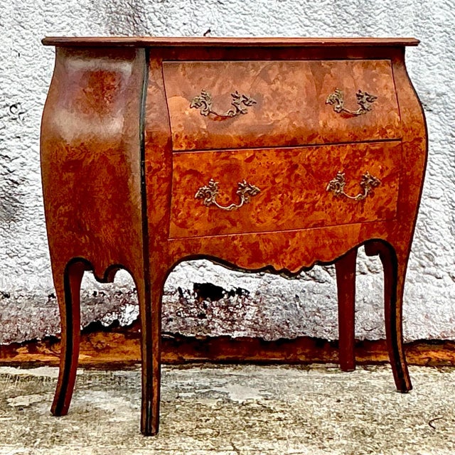 Italian Vintage Italian Burl Wood Commode For Sale - Image 3 of 8