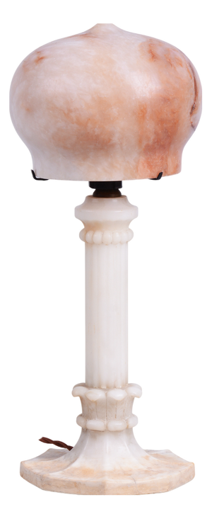 Art Deco Table Lamp in Marble and Alabaster, France, 1920s