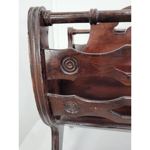 Vintage Canterbury Cherry Wood Magazine Rack For Sale - Image 10 of 11