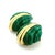 Vintage 1970s 18k Gold Carved Malachite Sculptural Clip-on Earrings, Pair For Sale - Image 10 of 15