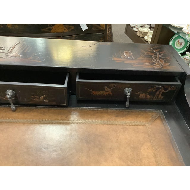 Black Chinoiserie Writing Desk For Sale In New York - Image 6 of 10