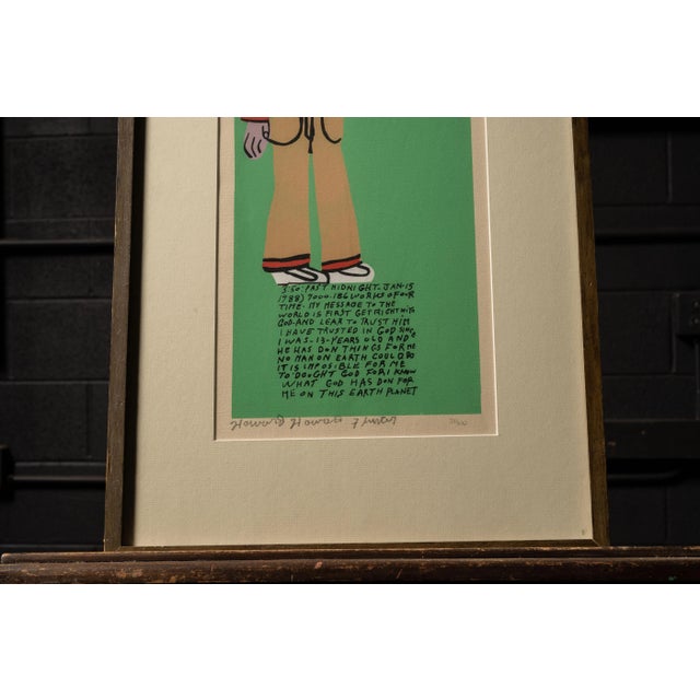 Contemporary Man of Visions by Howard Finster, 31/100 Art Print Dated 1988 For Sale - Image 3 of 4
