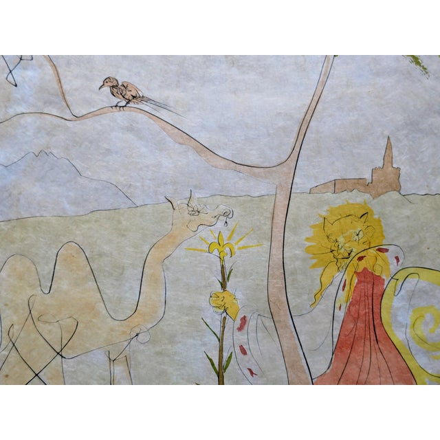 Salvador Dalí­, La Cour Du Lion (The Court of the Lion), 1974, Original Hand-Signed Color Engraving For Sale - Image 13 of 14