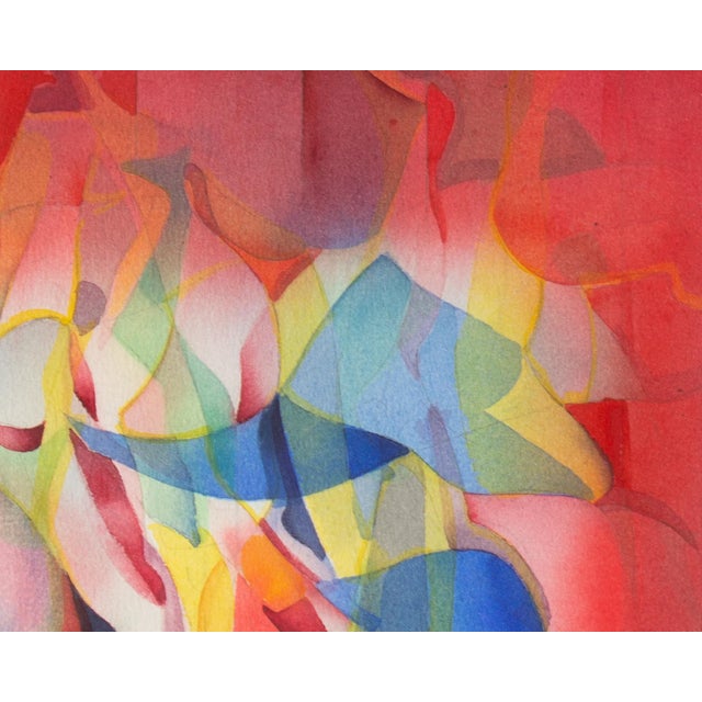Red Abstract Watercolor Painting by George Coggeshall For Sale - Image 8 of 8