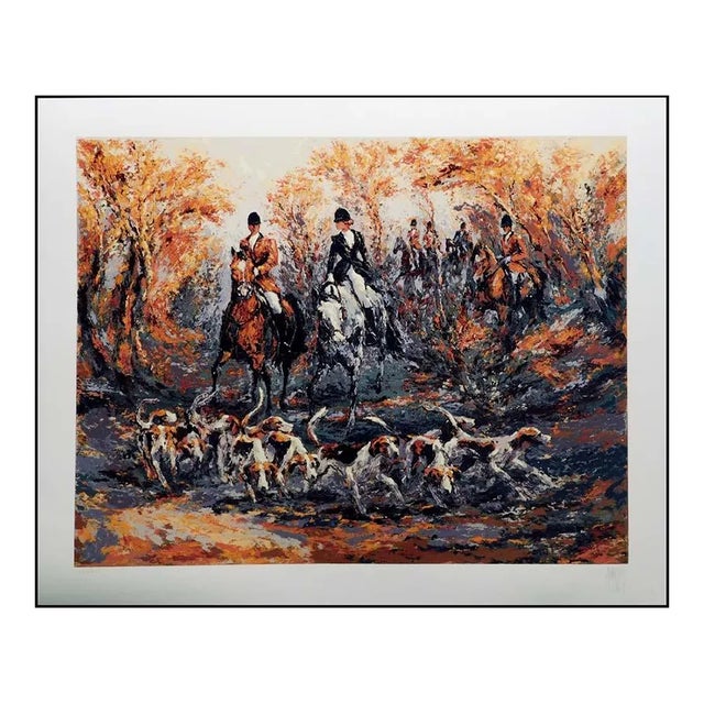 Mark King "Autumn Hunt" Hand Signed Art Serigraph For Sale