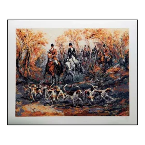 Mark King "Autumn Hunt" Hand Signed Art Serigraph