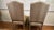 Early 20th Century Early 20th Century Pair of Ethan Allen Upholstered Dining Chairs in Neutral Woven Fabric (Nice) For Sale - Image 5 of 8