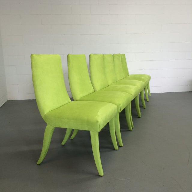 Mid Century Lime Dining Chairs Set of 6 Chairish