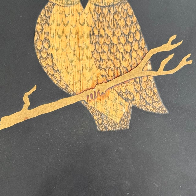 1970s 1970s Mid-Century Couroc of Monterey Owl Serving Tray For Sale - Image 5 of 8