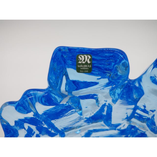 Blue Full Lead Crystal Bowl by Mats Jonasson, 1970s For Sale - Image 8 of 10