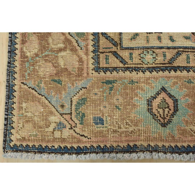 Tabriz Rug 6’2” X 9′ Pink Wool Vintage Distressed Hand-Knotted Oriental Carpet For Sale - Image 12 of 15