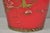 Mid 20th Century Italian Chinoiserie Hand Painted Oriental Red Tole Metal Wastebasket Trashcan For Sale - Image 17 of 18