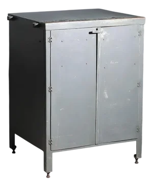 Industrial Metal and Wood Cabinet, 1960s