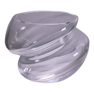 Late 20th Century Steuben Glass Rare Nimbus Dish For Sale
