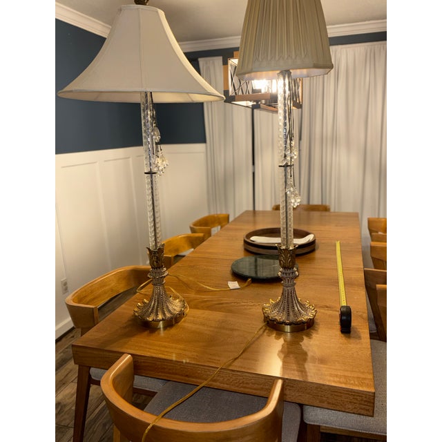 1980s John Richard’s Collection Neoclassical Brass and Crystal Corinthian Column Floor Lamp - a Pair For Sale - Image 15 of 15