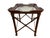 1980s Maitland Smith Leather, Bronzed Wrought-Iron and Glass Side Table For Sale - Image 5 of 11
