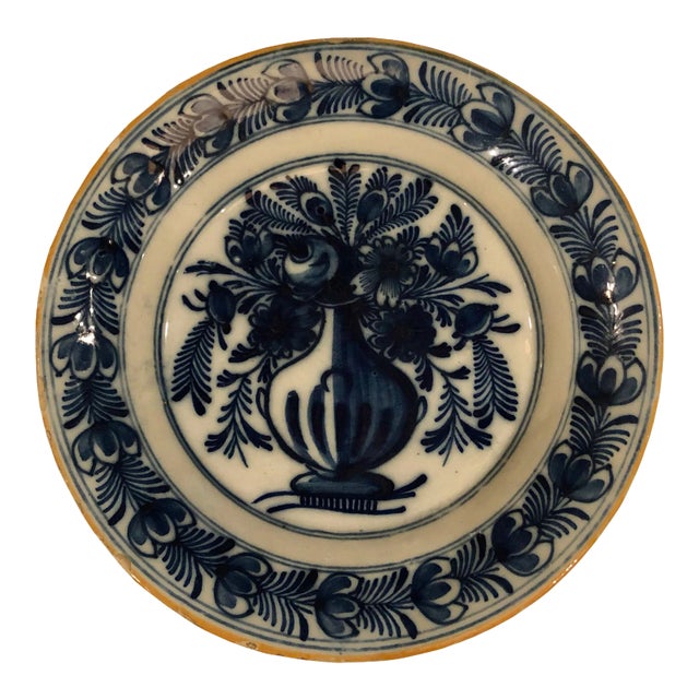 18th Century Vintage Delft Plate For Sale