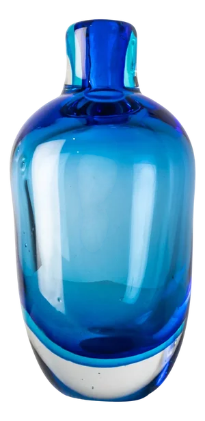 Sommerso Blue Glass Vase by Flavio Poli for Seguso