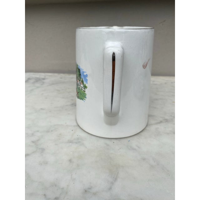 French Country French Faience Pitcher Cow Sarreguemines Circa 1930 For Sale - Image 3 of 6