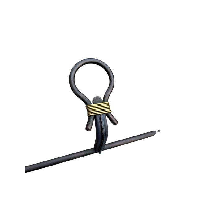 Mid-Century Modern Vintage Stitched Leather Coat Rack by Jacques Adnet, 1950s For Sale - Image 3 of 13