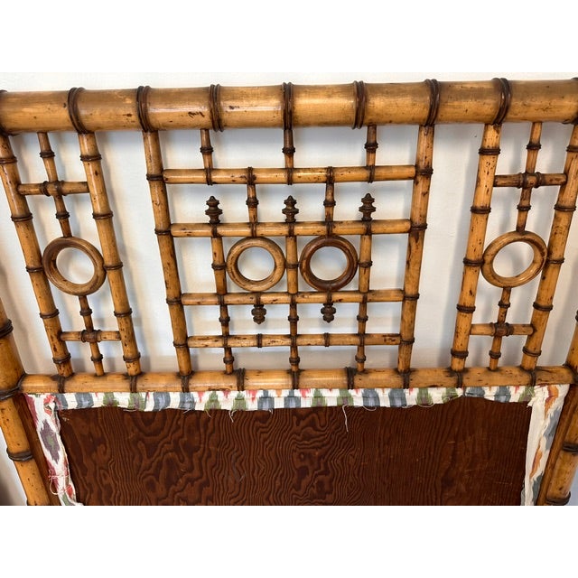 Chinoiserie Exceptional Pair of 19th C French Faux Burnt Bamboo Twin Headboards For Sale - Image 3 of 8