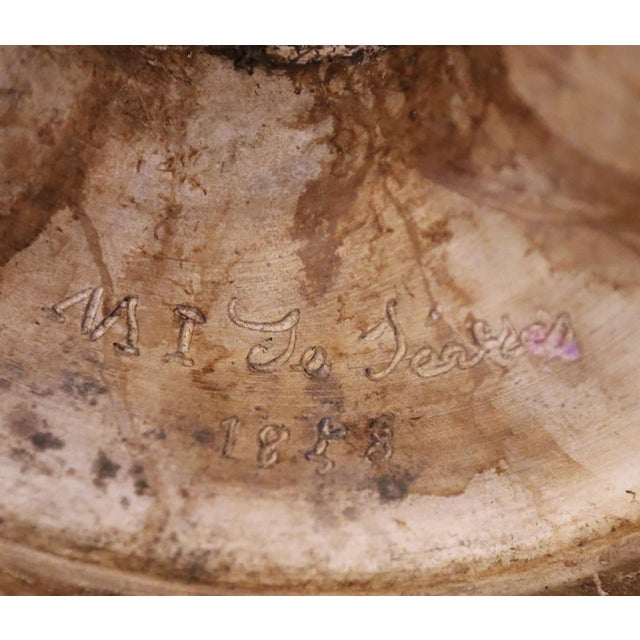 19th Century French Barbotine Terracotta Urn Signed MI De Sèvres 1858 For Sale - Image 11 of 11