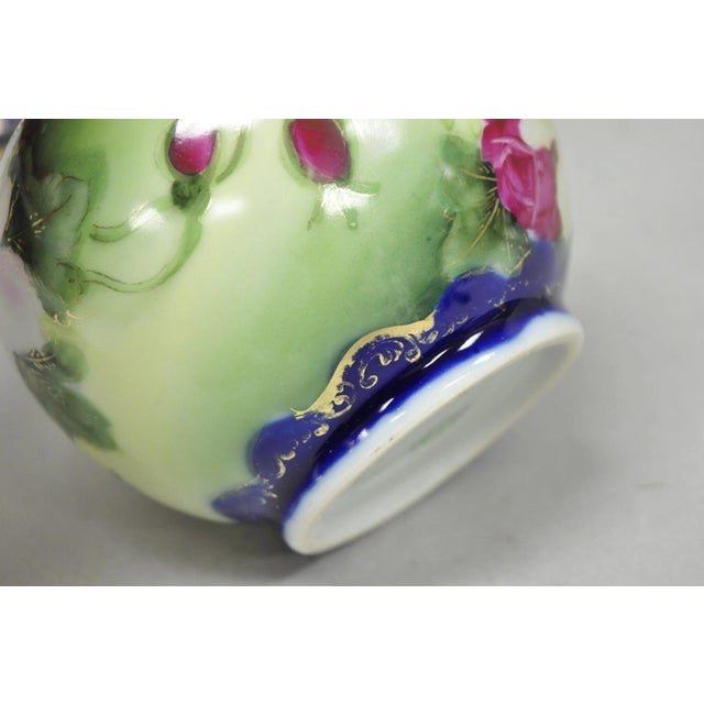 Antique I &Ec Co Japan Hand Painted Porcelain Cobalt Blue Covered Ginger Jar For Sale - Image 13 of 16