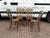 Victorian Set Of 4 Oak Kitchen Chairs. Sizes :- 91 cms tall, seat sizes 37x38 cns, seat height, 45 cms tall, back rail 46...