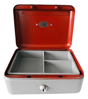 Mid-Century Grey Steel Cash Box Safe from Fortuna, 1950s