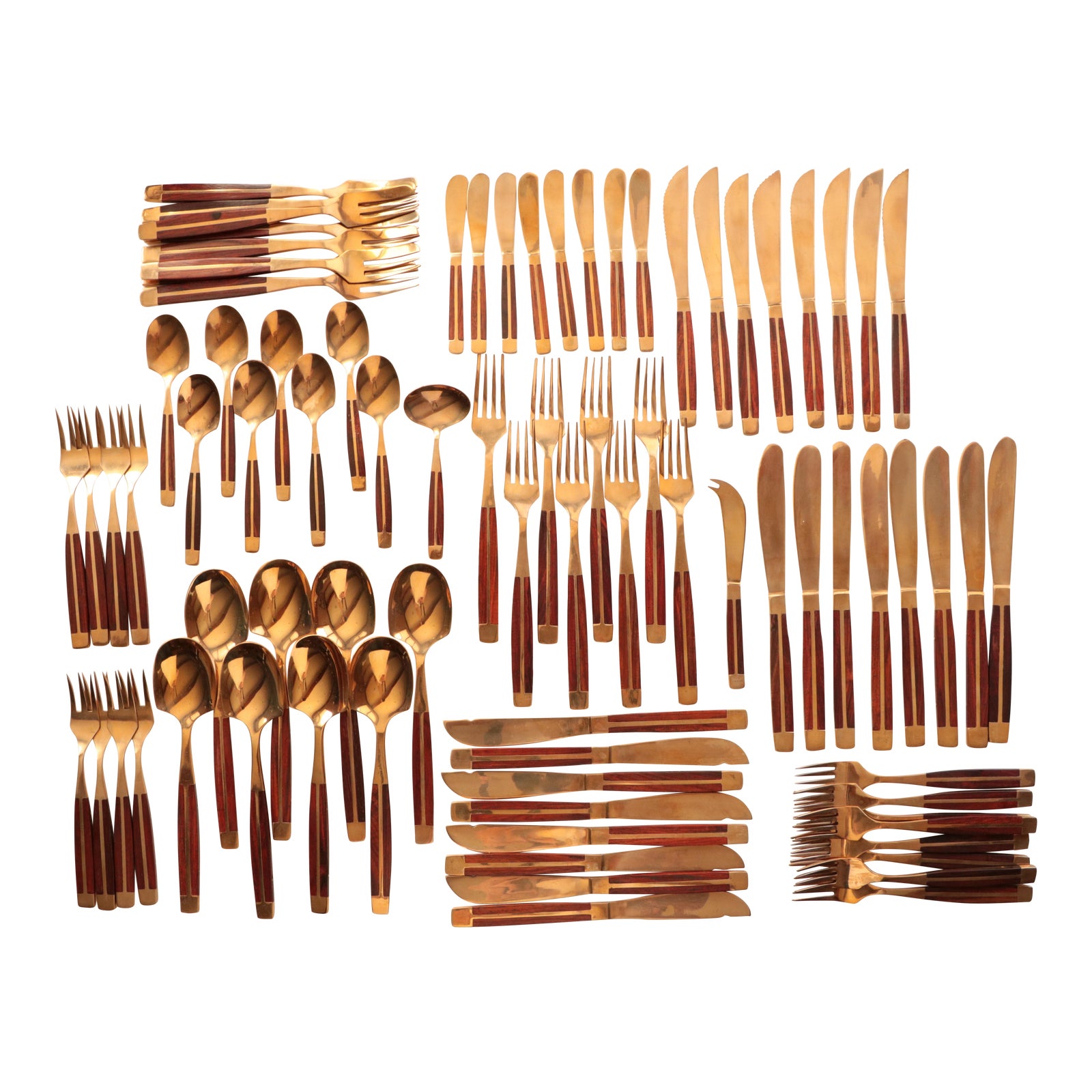 MidCentury Thai Bronze & Rosewood Flatware Chairish