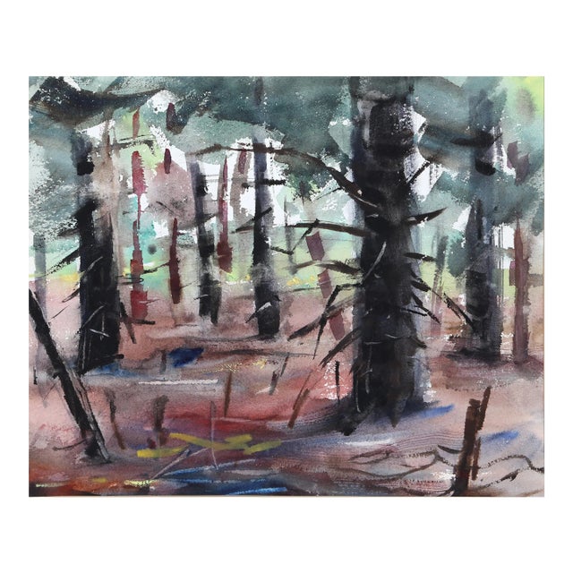 1950s "Forest P2.65" Watercolor Painting by Eve Nethercott For Sale