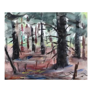 1950s "Forest P2.65" Watercolor Painting by Eve Nethercott
