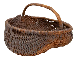 Early 20th Century Oblong Wooden Basket