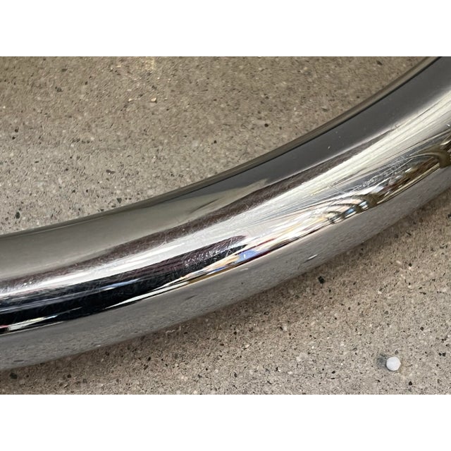 1970s Italian Vintage Curved Ash with Nickel Legs Three-Drawer Desk For Sale - Image 10 of 12