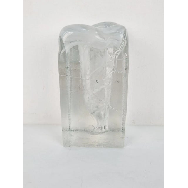 Glass Mid-Century Modern Melting Block of Ice Vase, 1960s For Sale - Image 7 of 8