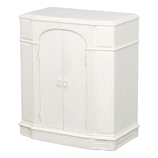 Modern White Painted Wood Cabinet For Sale