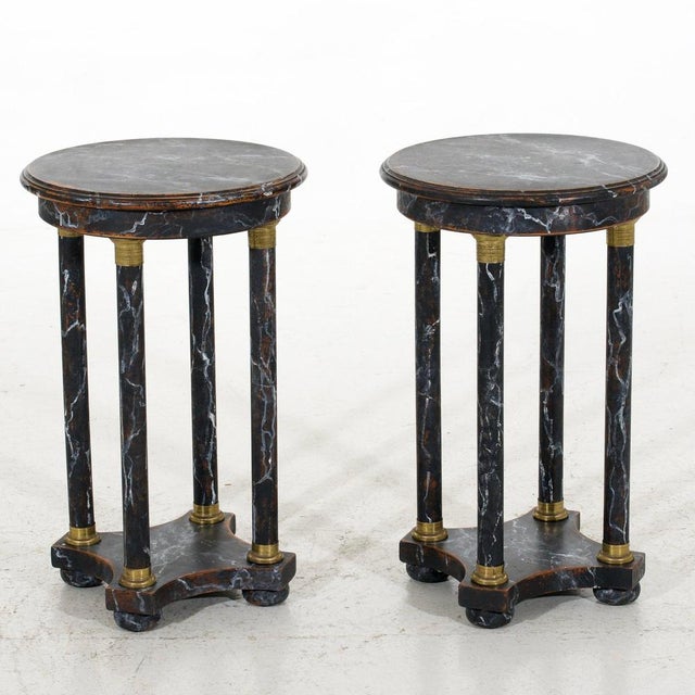 2000 - 2009 20th Century Pedestal Tables, Set of 2 For Sale - Image 5 of 5