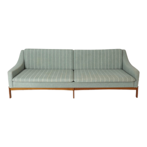 Danish Modern 4-Seat Teak Base Sofa, Original Fabric Presents Well