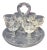 1880s Ribbed Glasses on Serving Tray - Set of 7 For Sale