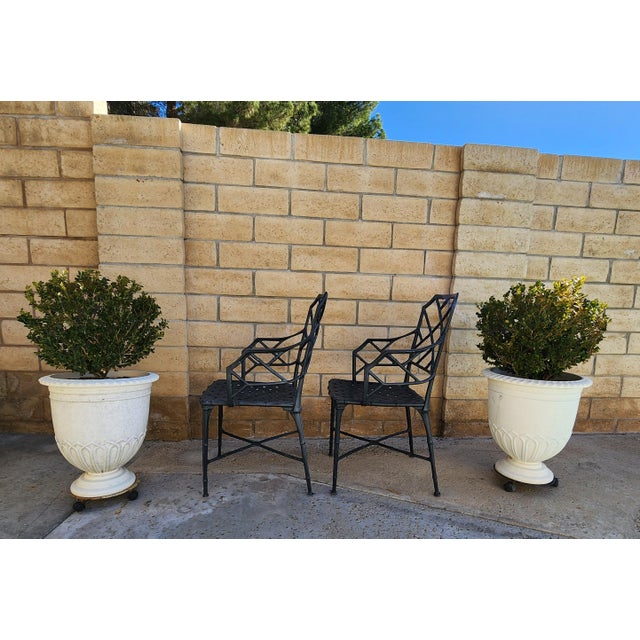 Metal Vintage Calcutta Rectangular Table & Dining Chair- Set of 7 Attributed to Brown Jordan For Sale - Image 7 of 18