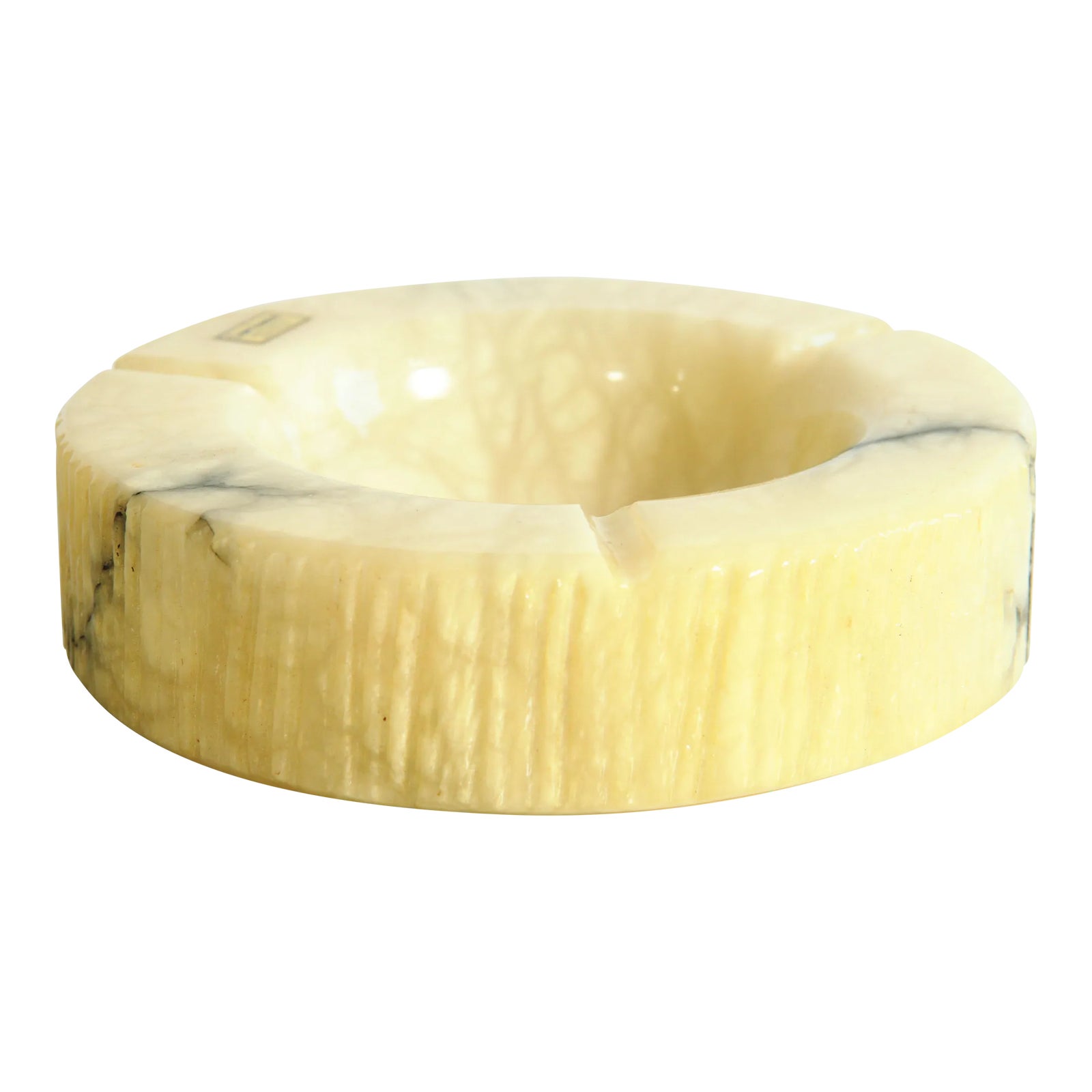 Vintage Italian Mid Century Carved Alabaster Table Ashtray / Catchall