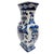 Beautiful vintage blue and white chinoiserie flower vase with a flat, square body, large double happiness symbols on two...