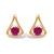 Immerse yourself in the celestial glow of the 14K Yellow Gold Red Ruby and Diamond Accent Teardrop Stud Earrings, where...